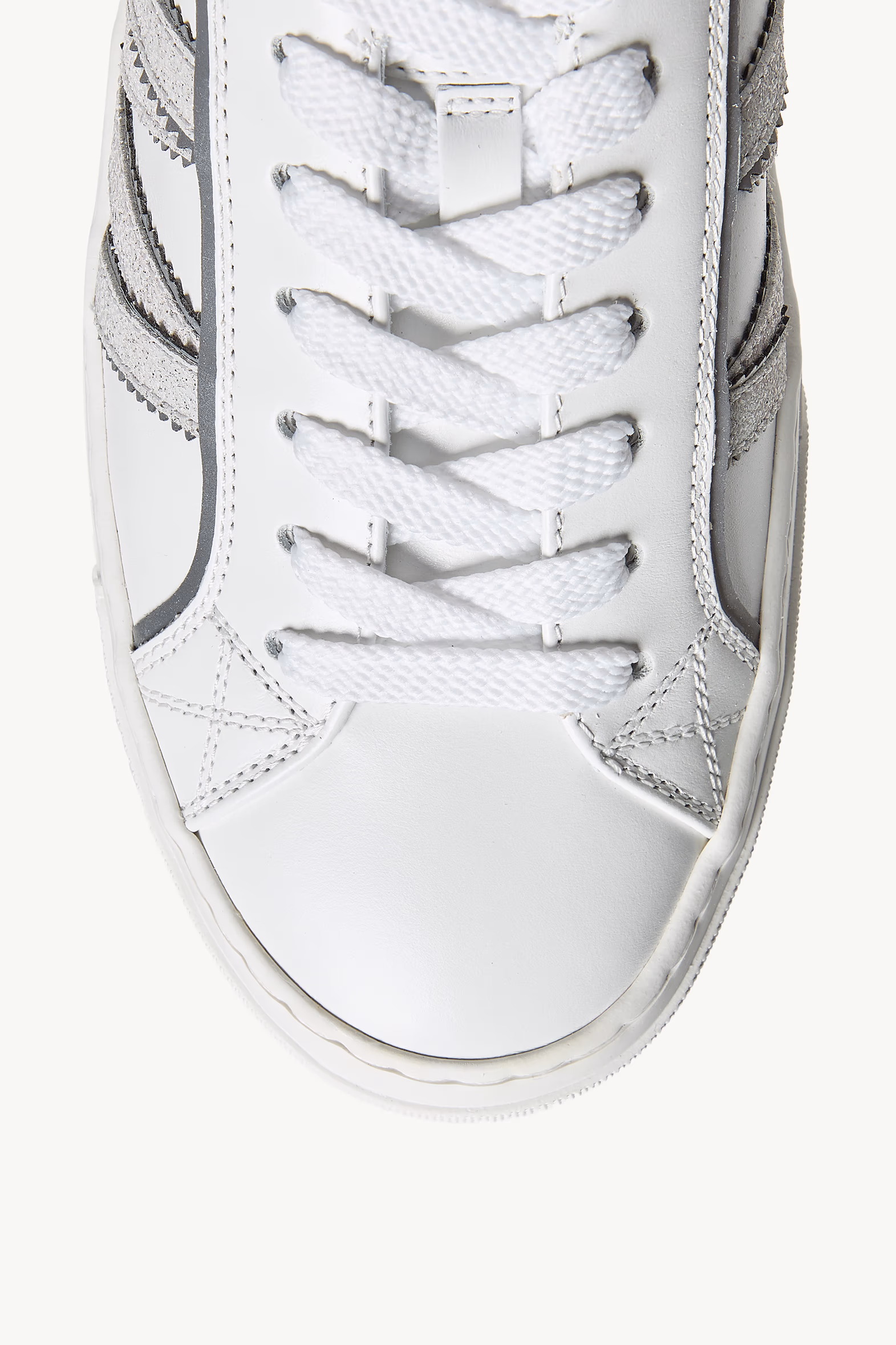 Monaco2 Leather & Glitter Sneakers Women White Moncler 3